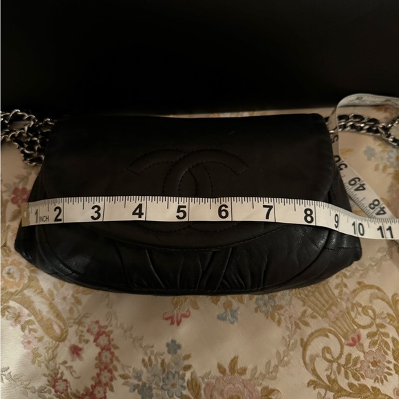 Authentic CHANEL CC Monogram Half Moon Lambskin WOC Flap Bag - Picture 6 of 13